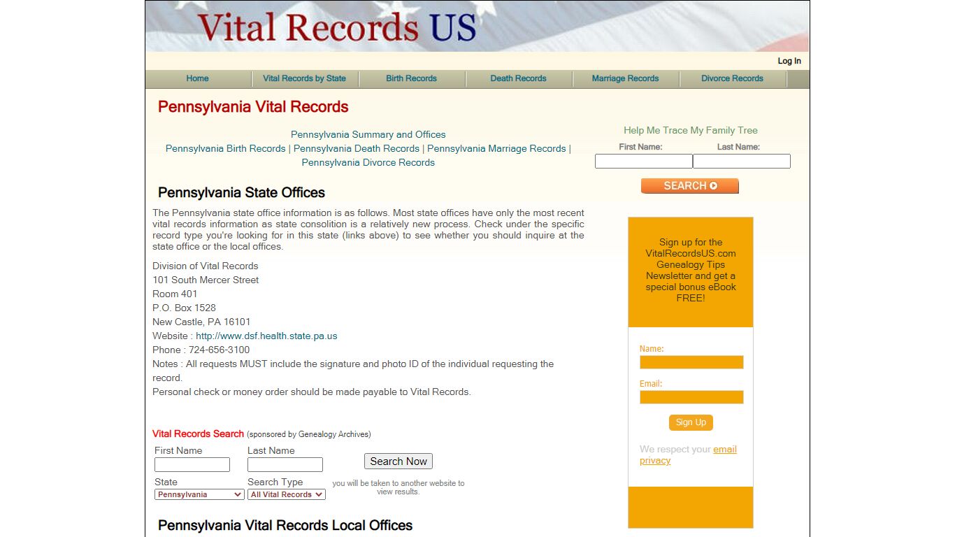 How to find Pennsylvania Vital Records - Vital Records US